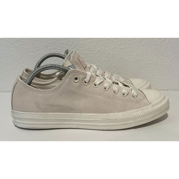 Converse Chuck Taylor All-Star Low Top Beige Suede Mens Sz 8 Womens 10 NEW - Picture 4 of 13